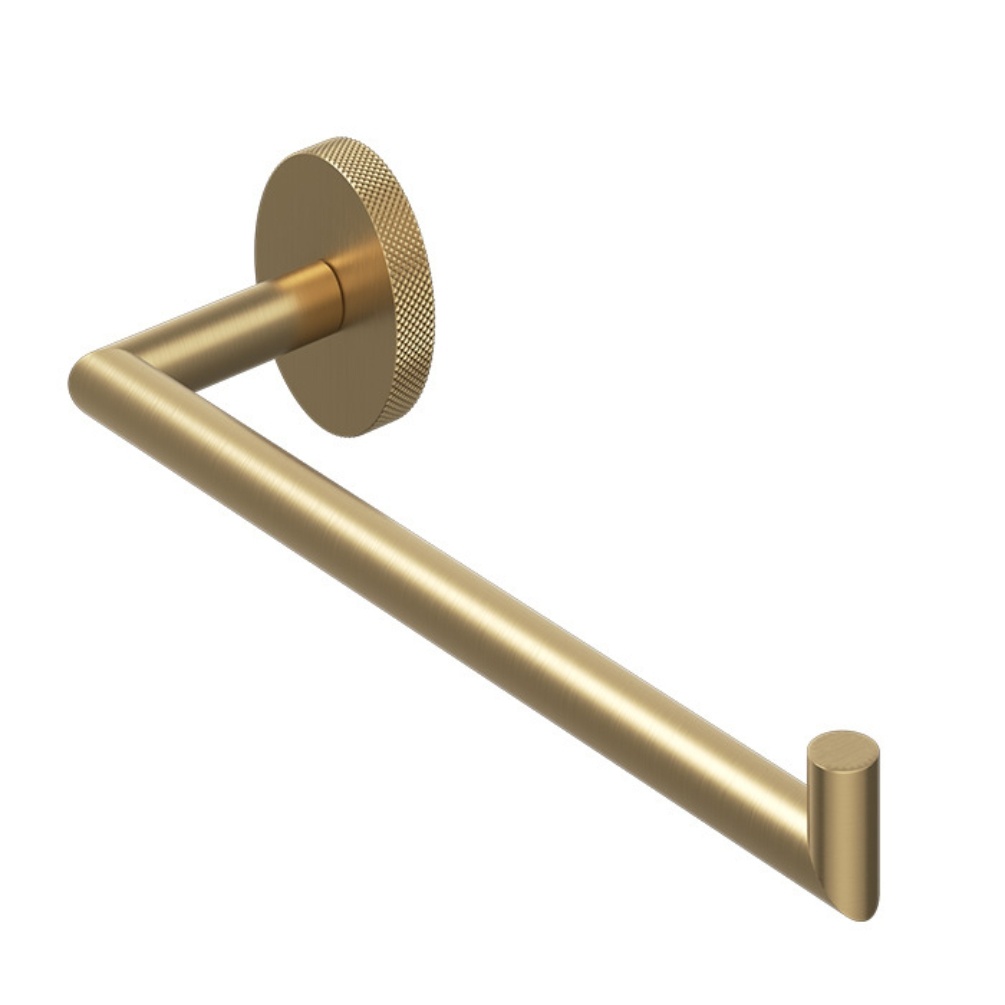Product image cut out of the Abacus Iso Pro Brushed Brass Hand Towel Holder ACGE-44-2604